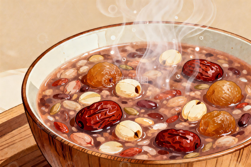 高清大图下载【趣麦麦图】热气腾腾的八宝粥