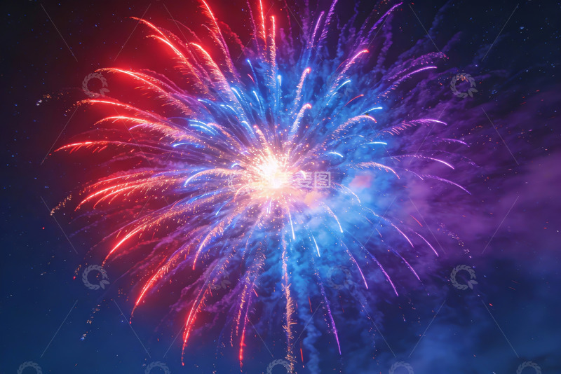 高清大图下载【趣麦麦图】夜空烟花绽放绚丽多彩