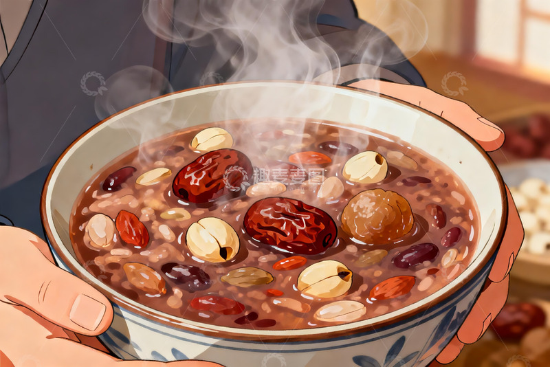高清大图下载【趣麦麦图】热气腾腾的八宝粥