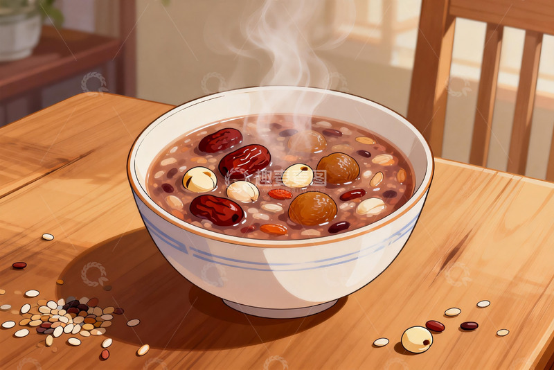 高清大图下载【趣麦麦图】热气腾腾的八宝粥