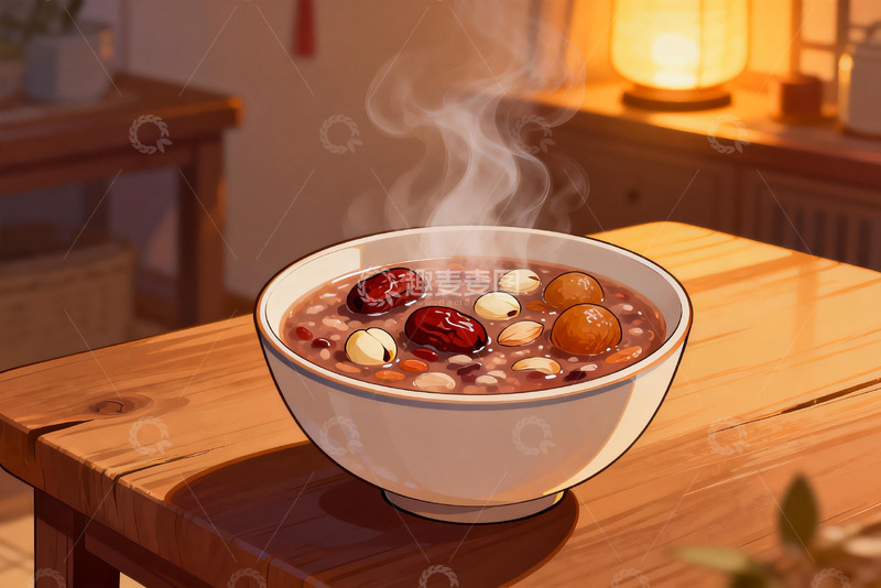 高清大图下载【趣麦麦图】热气腾腾的八宝粥