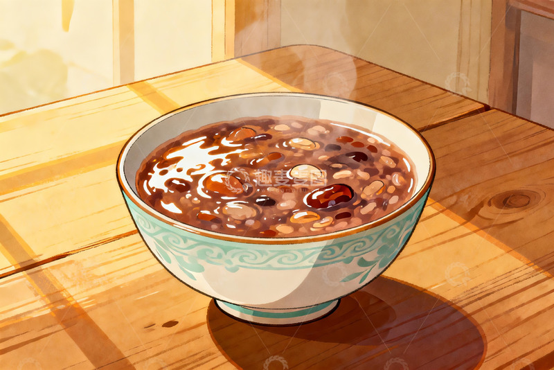 高清大图下载【趣麦麦图】热气腾腾的杂粮粥