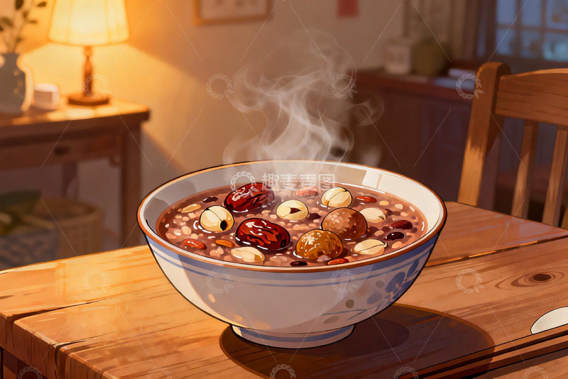 高清大图下载【趣麦麦图】热气腾腾的八宝粥