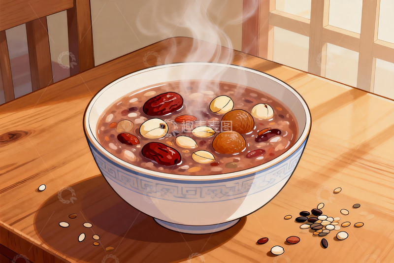 高清大图下载【趣麦麦图】热气腾腾的杂粮粥
