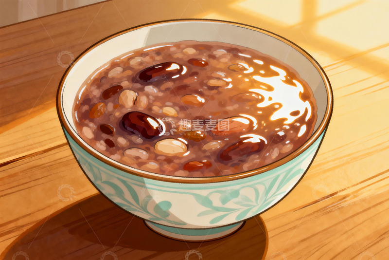 高清大图下载【趣麦麦图】一碗五谷杂粮粥