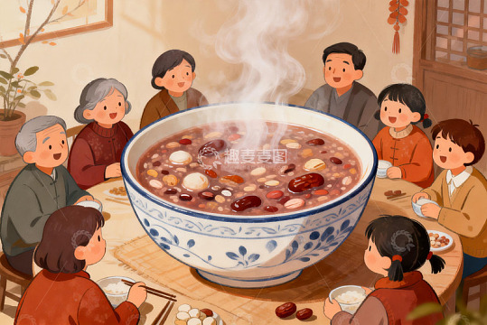 家庭围坐吃团圆饭其乐融融