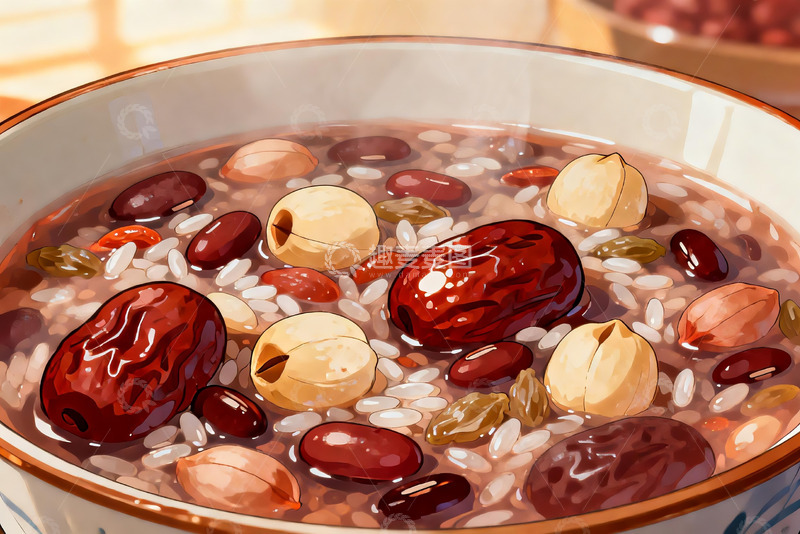 高清大图下载【趣麦麦图】一碗五谷杂粮粥