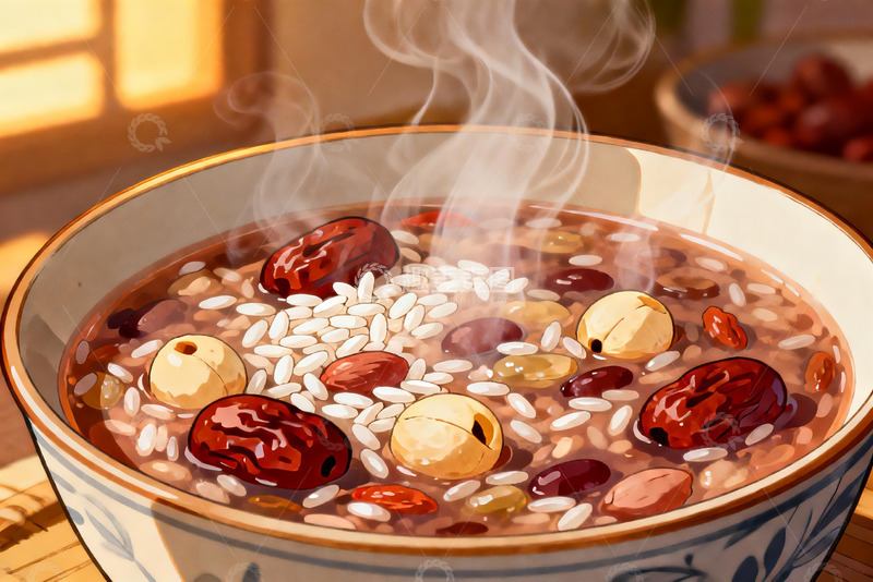 高清大图下载【趣麦麦图】热气腾腾的八宝粥