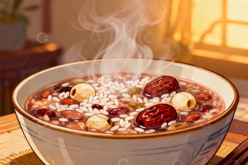 高清大图下载【趣麦麦图】热气腾腾的八宝粥