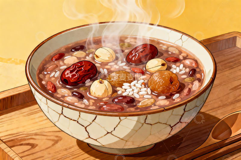 高清大图下载【趣麦麦图】热气腾腾的八宝粥