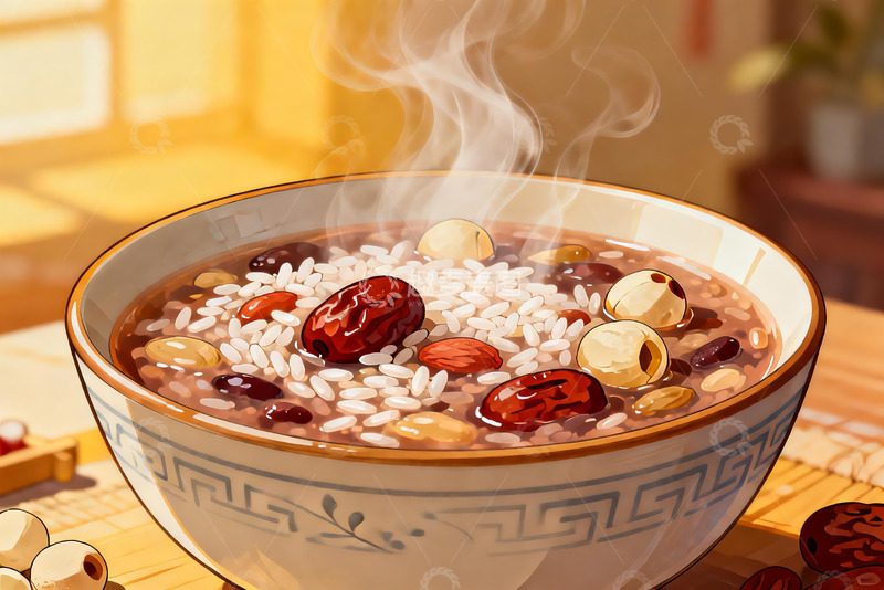 高清大图下载【趣麦麦图】热气腾腾的八宝粥