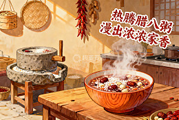 热腾腊八粥散发浓浓家香
