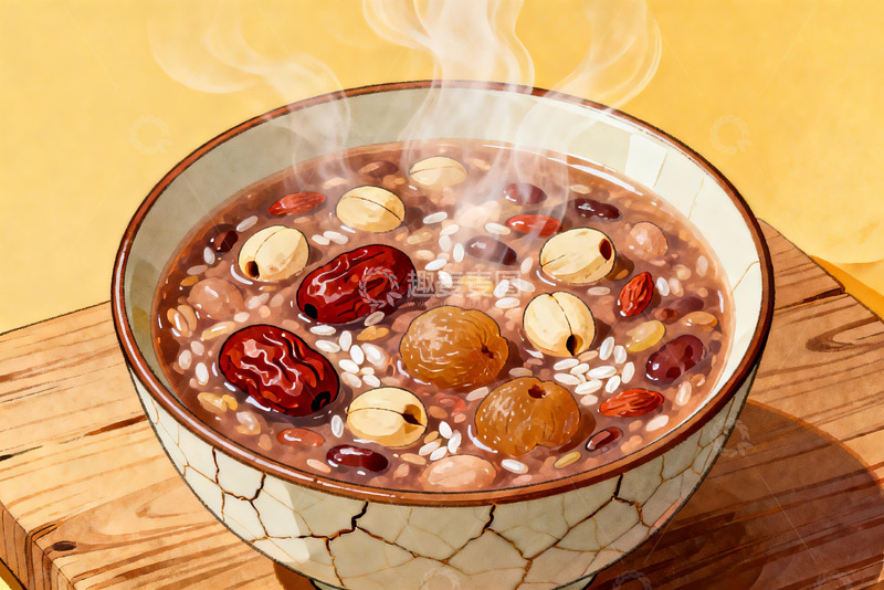 高清大图下载【趣麦麦图】热气腾腾的八宝粥