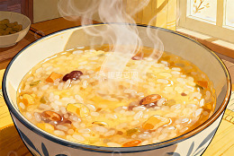 热气腾腾的杂粮粥