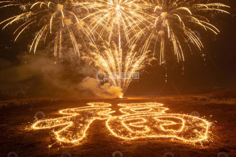 高清大图下载【趣麦麦图】夜空烟花璀璨绽放