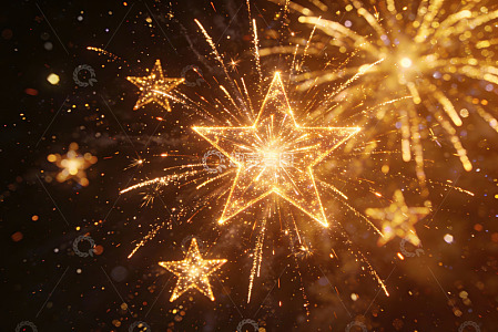 璀璨烟花绽放夜空