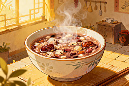 热气腾腾的杂粮粥