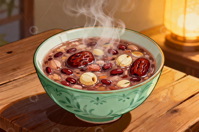 高清大图下载【趣麦麦图】热气腾腾的杂粮粥