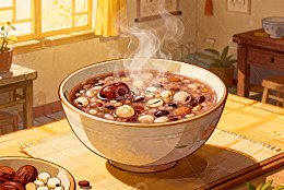 热气腾腾的杂粮粥