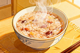 热气腾腾的杂粮粥