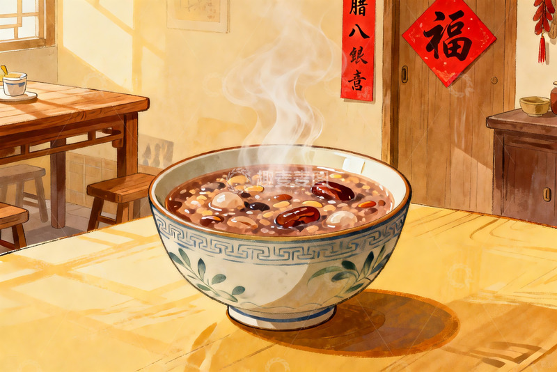 高清大图下载【趣麦麦图】热气腾腾的八宝粥
