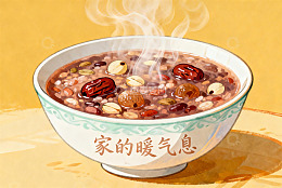 热气腾腾的杂粮粥