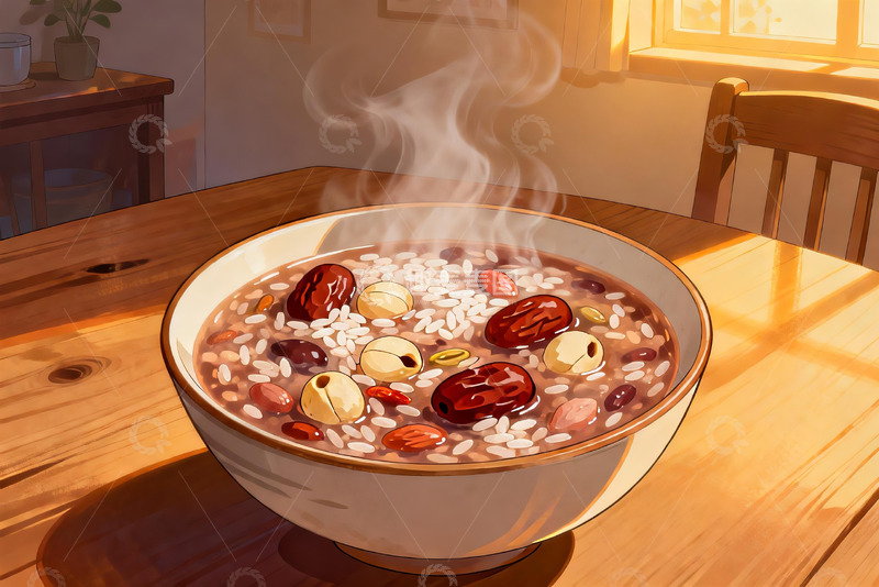 高清大图下载【趣麦麦图】热气腾腾的八宝粥