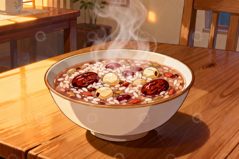 高清大图下载【趣麦麦图】热气腾腾的八宝粥