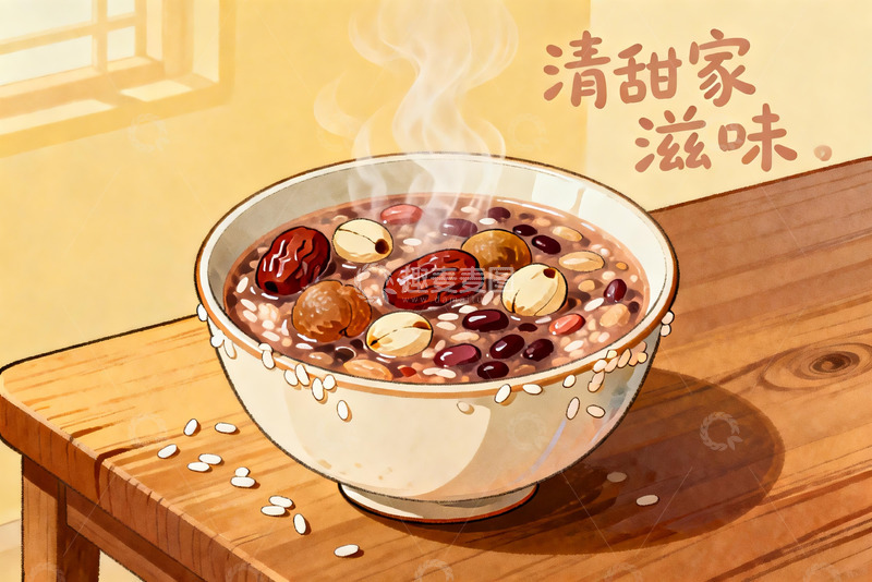 高清大图下载【趣麦麦图】热气腾腾的杂粮粥