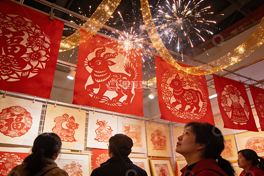 剪纸艺术展烟花璀璨