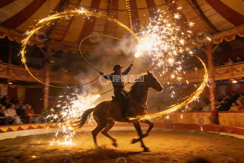 高清大图下载【趣麦麦图】马术表演火花四溅震撼全场