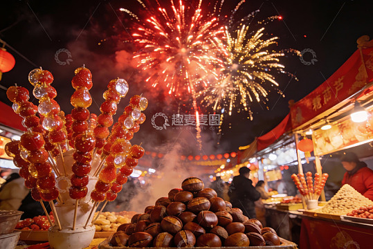 夜市烟火节庆美食