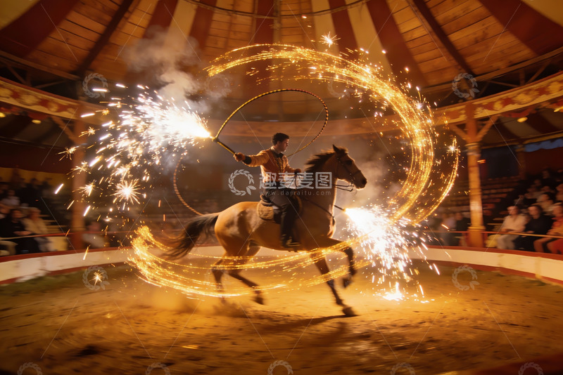 高清大图下载【趣麦麦图】马术表演火花四溅震撼全场