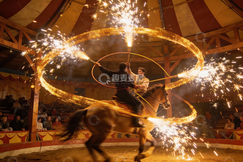 高清大图下载【趣麦麦图】马术表演火花四溅震撼全场